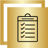 Checklist clipboard icon on gold background