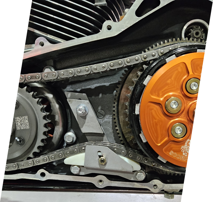 A close up of the gears on an engine