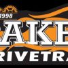 A black and orange banner with the name of blake 's drivetrain.